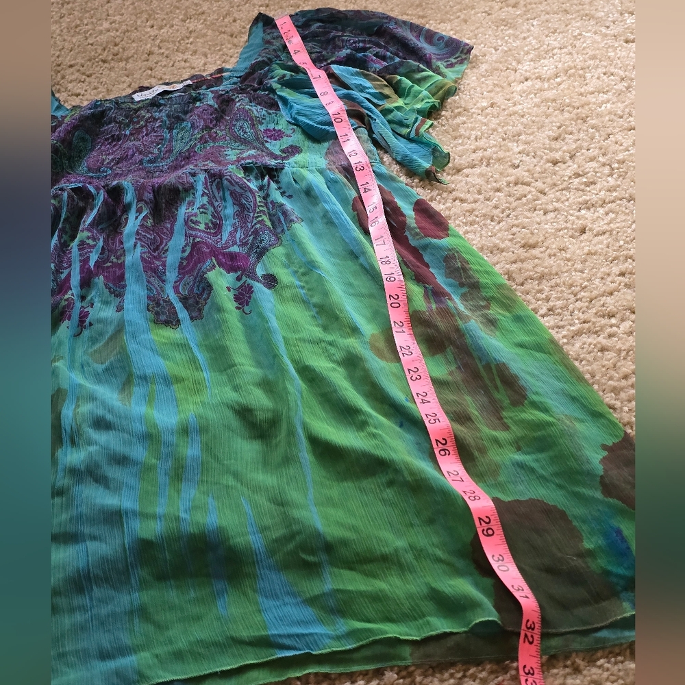 Unity Worldwear Boho Paisley Flutter Sleeve Tunic Dress XL - Picture 5 of 8